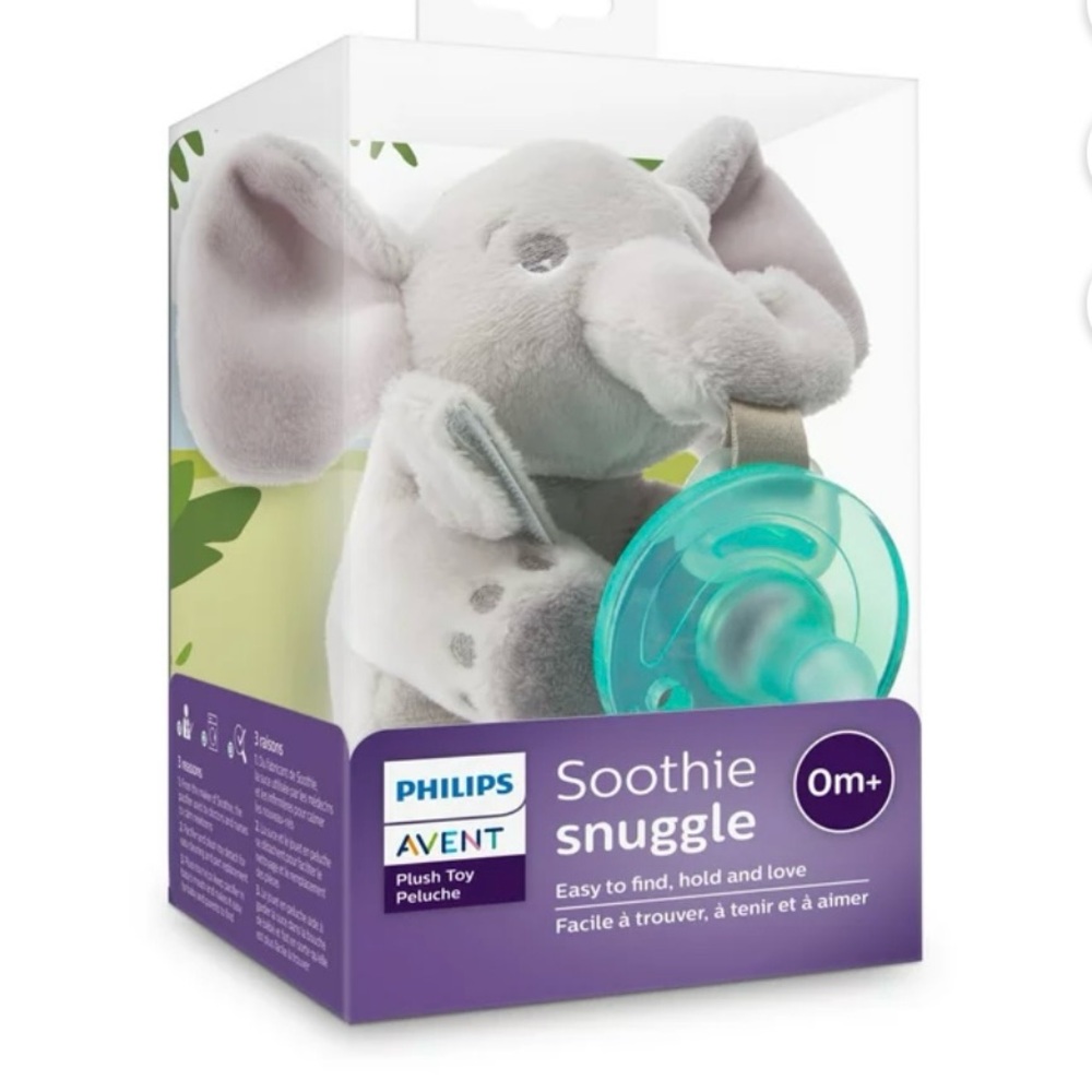 Philips AVENT Soothie Snuggle Pacifier Holder with Detachable Pacifier NWT